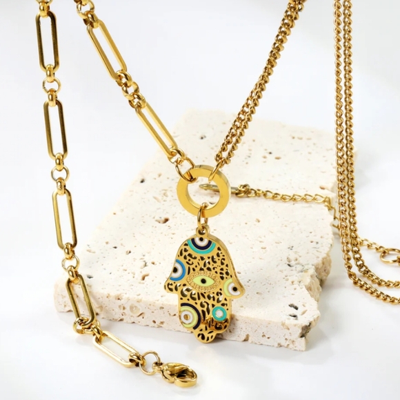 17.4*23.6mm palm with mixed color oil drop - Picture 3 of 4